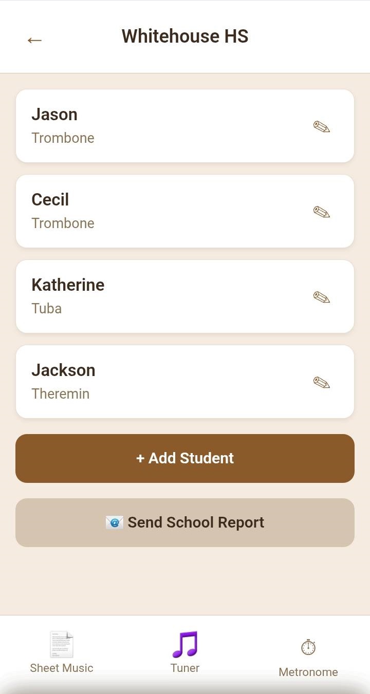 Pedal Notes Schools View