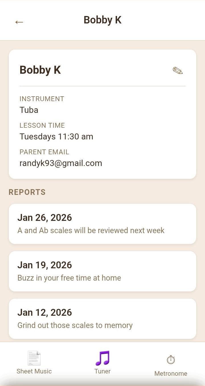 Pedal Notes Student Reports